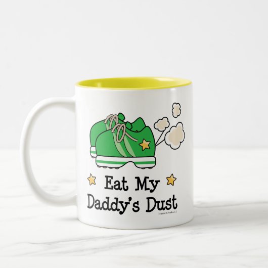 私のお父さんの塵のランナーのマグを食べて下さい ツートーンマグカップ (左)