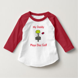 私のお父さんはディスクゴルフ幼児によってスリーブを付けられるワイシャツを遊びます トドラーTシャツ