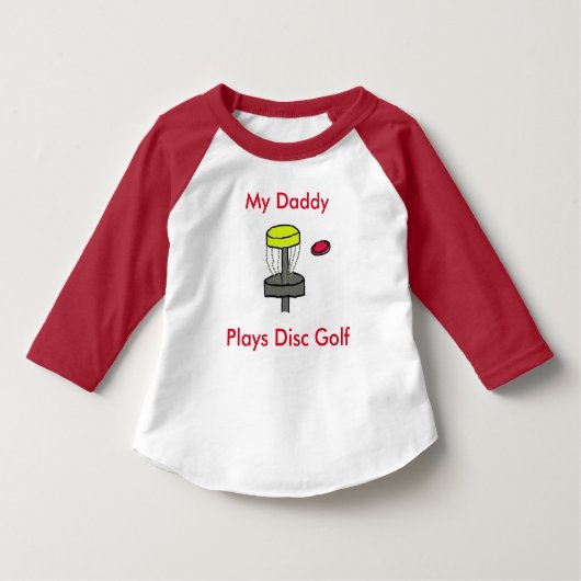 私のお父さんはディスクゴルフ幼児によってスリーブを付けられるワイシャツを遊びます トドラーTシャツ (正面)