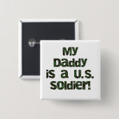 私のお父さんは米国の兵士のTシャツおよびギフトです 缶バッジ (正面&裏面)
