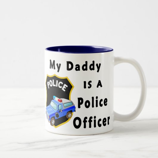 私のお父さんは警官です ツートーンマグカップ (右)
