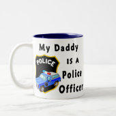 私のお父さんは警官です ツートーンマグカップ (左)