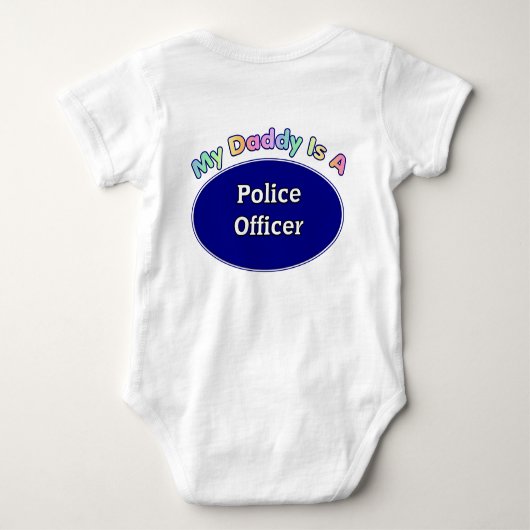 私のお父さんは警官のベビーのギフトです ベビーボディスーツ (裏面)