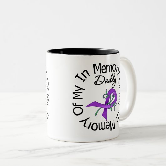 私のお父さんを記念して膵臓癌 ツートーンマグカップ (正面右)