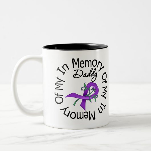 私のお父さんを記念して膵臓癌 ツートーンマグカップ (左)