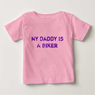 私のお父さんIsAのバイクもしくは自転車に乗る人 ベビーTシャツ