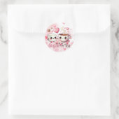 私のお茶にかわいいバレンタインデーおもしろいス ラウンドシール (バッグ)