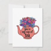 私のお茶のカップ図解入りの、写真付きのバレンタインデーのカード カード (正面)
