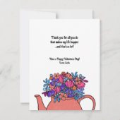 私のお茶のカップ図解入りの、写真付きのバレンタインデーのカード カード (裏面)