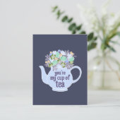 私のお茶のカップ図解入りの、写真付きのバレンタインデーのカード カード (スタンド正面)