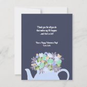 私のお茶のカップ図解入りの、写真付きのバレンタインデーのカード カード (裏面)