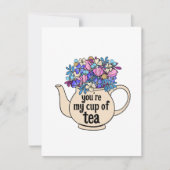 私のお茶のカップ図解入りの、写真付きのバレンタインデーのカード カード (正面)