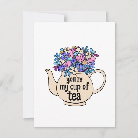 私のお茶のカップ図解入りの、写真付きのバレンタインデーのカード カード (正面)