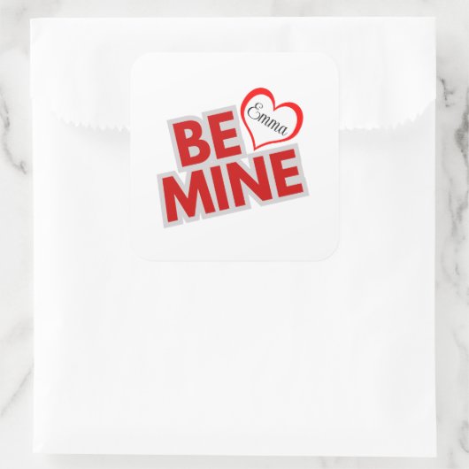 私のかわいいハートバレンタインデー スクエアシール (バッグ)