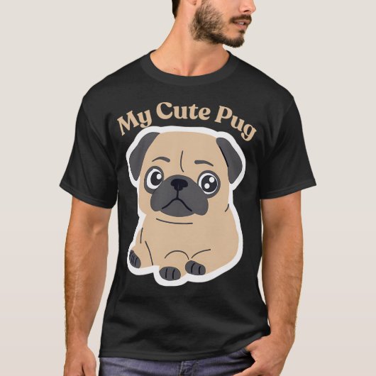 私のかわいいパグ Tシャツ (正面)