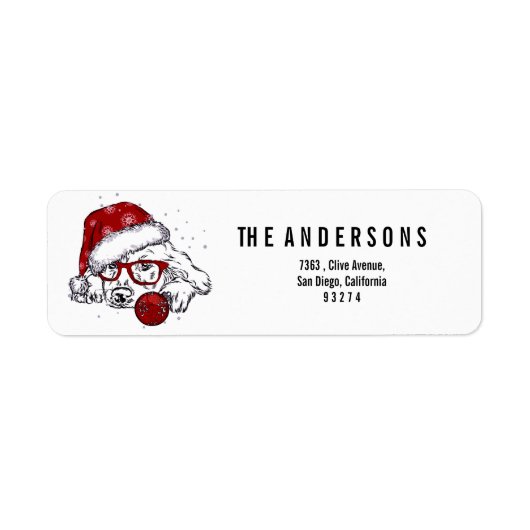 私のかわいい子犬メリークリスマス ラベル (正面)