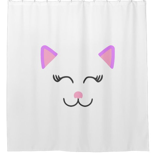 私のかわいらし猫 シャワーカーテン (正面)