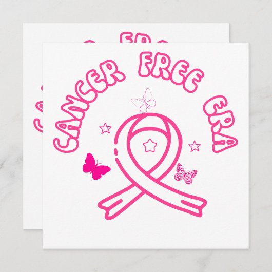 私のがんフリー時代に |乳がんおもしろい 招待状 (正面/裏面)