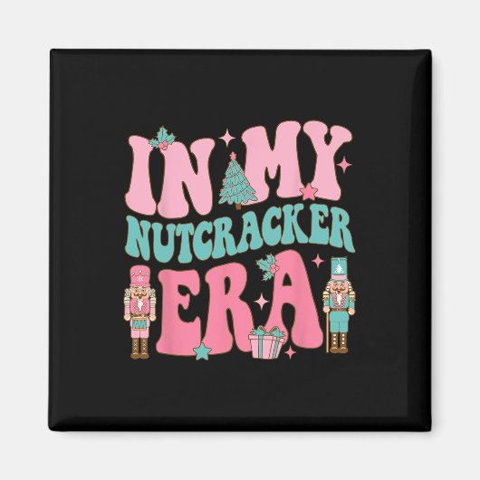 私のくるみクラッカー時代のピンクチでピンクのくるみクラッカー班 マグネット (正面)