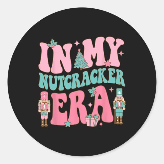 私のくるみクラッカー時代のピンクチでピンクのくるみクラッカー班 ラウンドシール (正面)