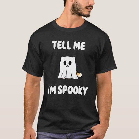 私のことをスプーキーだと言って ハロウィンの猫 Tシャツ (正面)