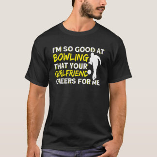 私のことを応援してくれる彼女 ボウリングのスペアピンズ Tシャツ