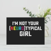 私のことを普通の女の子だと思わないで 自閉症啓発 招待状 (スタンド正面)