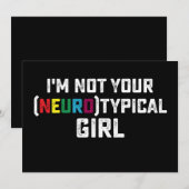 私のことを普通の女の子だと思わないで 自閉症啓発 招待状 (正面/裏面)