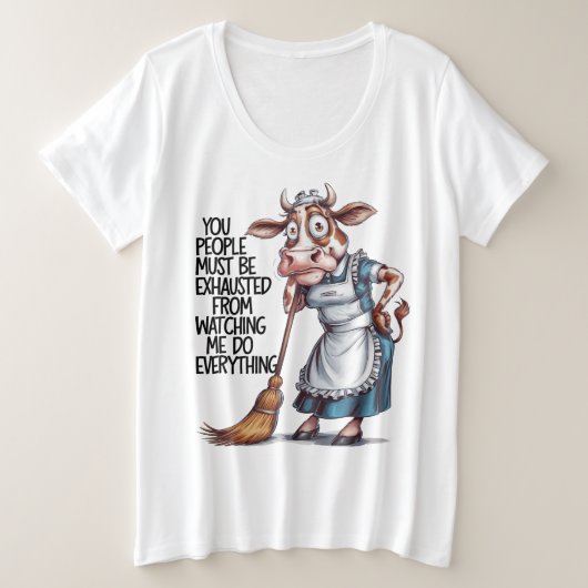 私のことを見て疲れたでしょう  プラスサイズTシャツ (デザイン正面)
