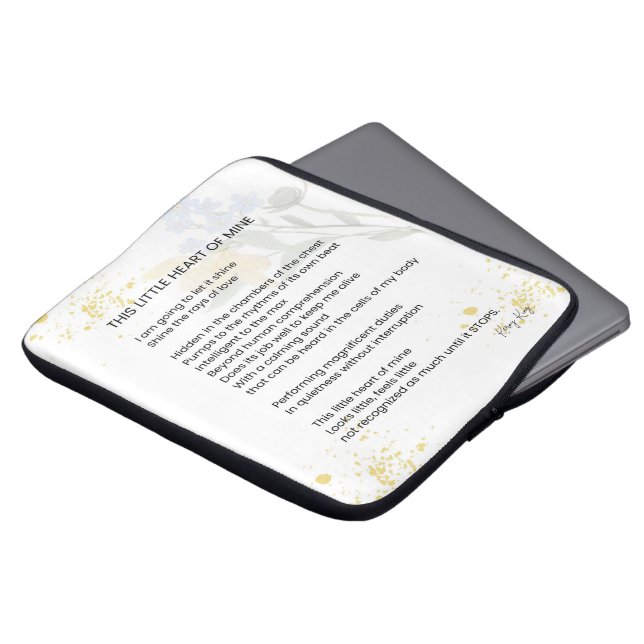 私のこの小さなハート – 感謝の詩 ラップトップスリーブ (正面上部)