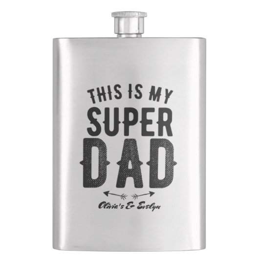 私のすごいパパパーソナライズされた父の日だ フラスク (正面)