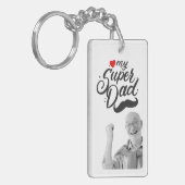 私のすごいパパ、ハッピー父の日、パパの写真 キーホルダー (正面左)