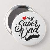 私のすごいパパ、ハッピー父の日、パパの写真 缶バッジ (正面&裏面)