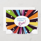 私のすごい力は愛を広めている。 ポストカード (正面/裏面)