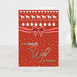 私のすばらしい妻のためのクリスマスの願い シーズンカード