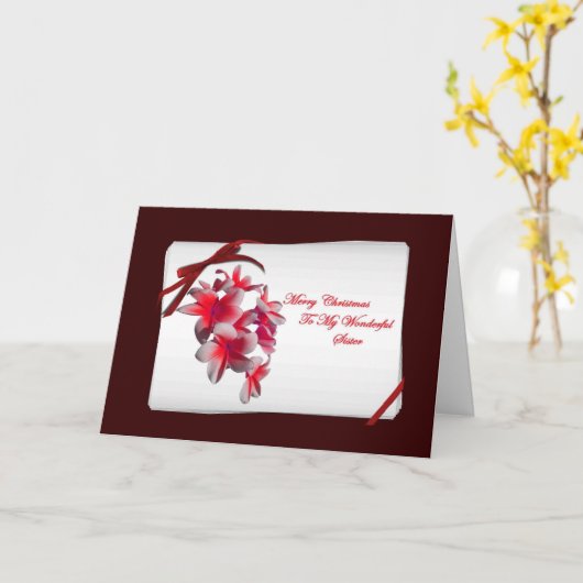 私のすばらしい姉妹へのメリークリスマス カード (黄色い花)