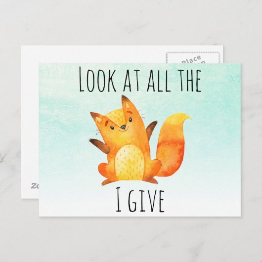 私のすべてのキツネを見与える |水おもしろい色 ポストカード (正面/裏面)