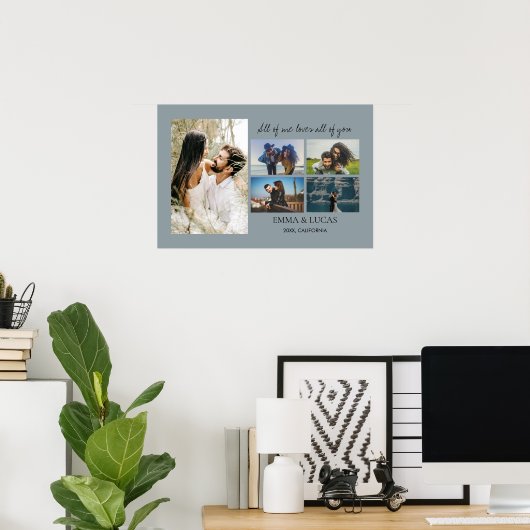 「私のすべてはあなたのすべてを愛している」写真コラージュポスター ポスター (ホームオフィス)