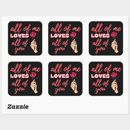 私のすべては、すべてのバレンタインのギフトアイディアを愛している スクエアシール (シート)