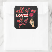 私のすべては、すべてのバレンタインのギフトアイディアを愛している スクエアシール (バッグ)