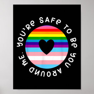 私のそばであなたらしくいられることは安全です 虹色 LGBT ゲイ プライド ポスター