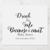 私のために飲む妊娠発表ワインラベル、 スパークリングワインラベル (シングルラベル)