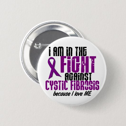 私のための嚢胞性線維症に対する戦い 缶バッジ (正面&裏面)