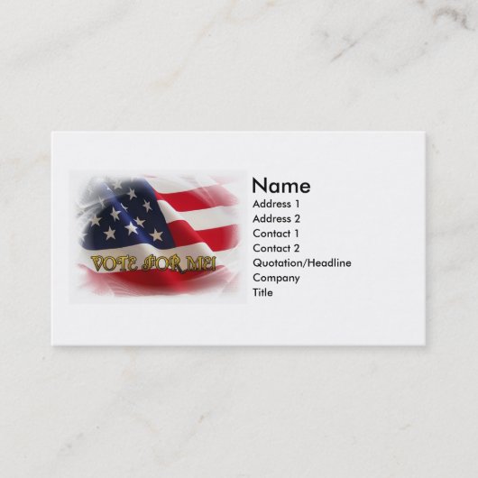 私のための投票 名刺 (正面)