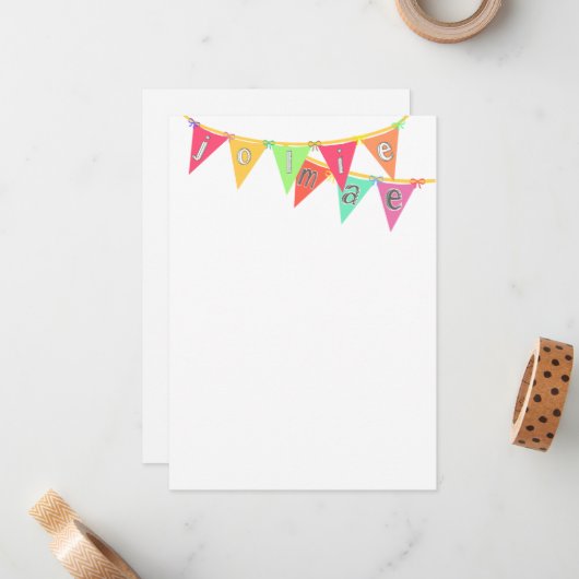 私のための旗!  旗の文房具 ノートカード (正面/裏面インサイチュ)