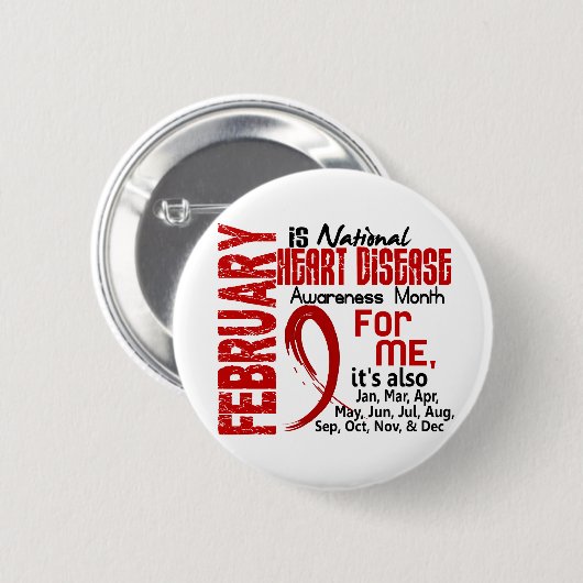 私のための毎月心臓病の認識度月 缶バッジ (正面&裏面)