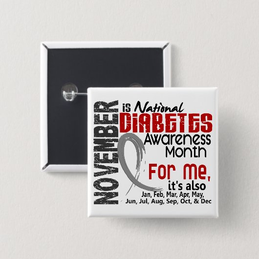 私のための毎月糖尿病の認識度月 缶バッジ (正面&裏面)