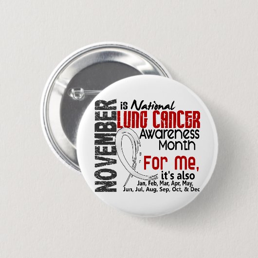 私のための毎月肺癌の認識度月 缶バッジ (正面&裏面)
