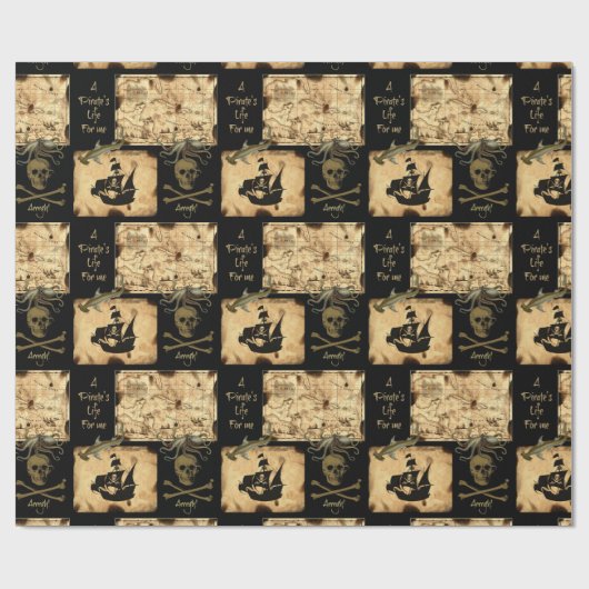 私のための海賊の生命カリブのな宝物地図 ラッピングペーパー (フラット)