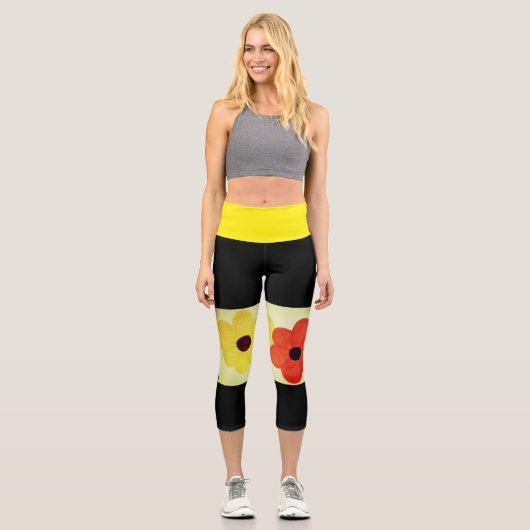 私のための2つの花boho膝のキャップ カプリレギンス (正面)